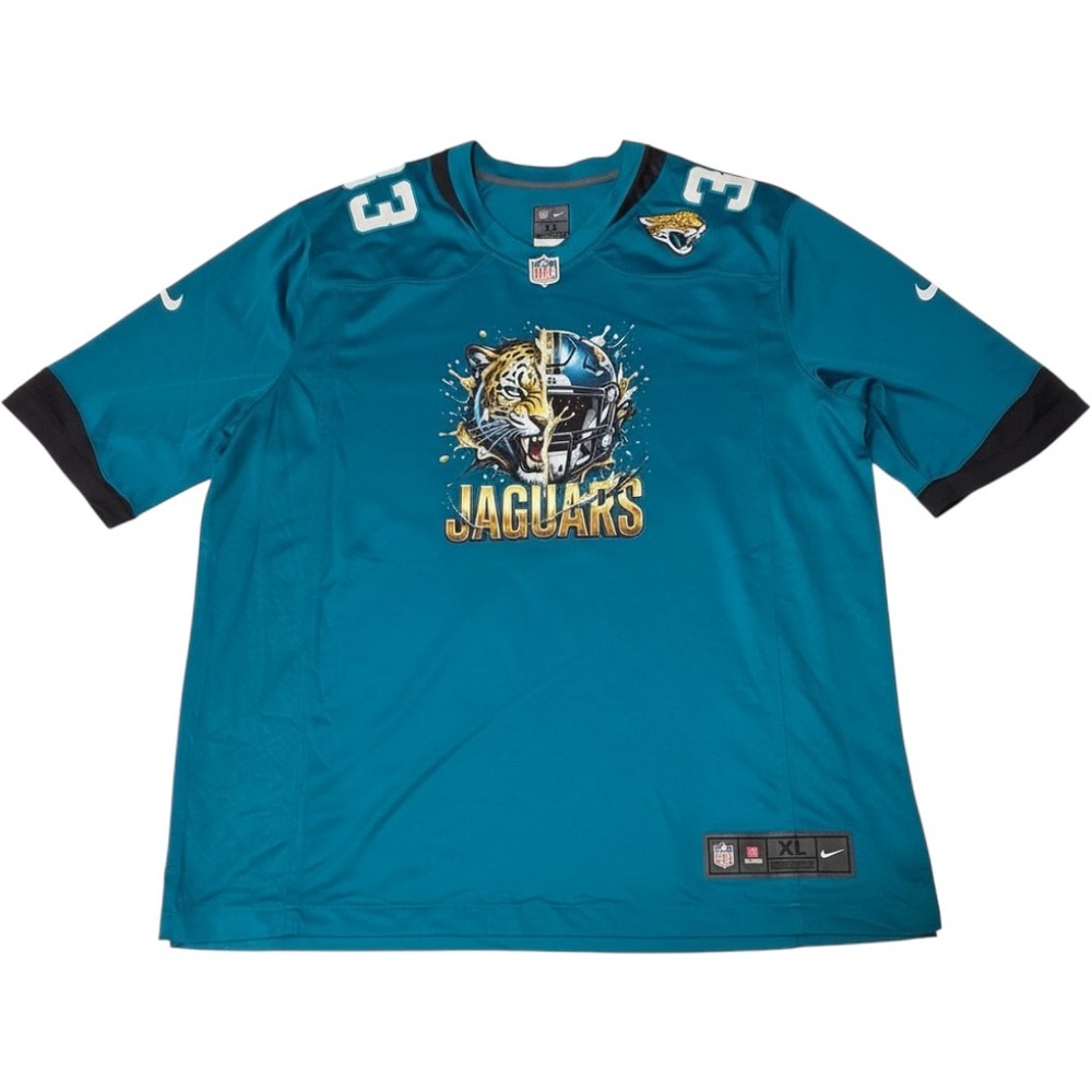 Nike NFL Jersey Mens XL Teal Excellent Jacksonville Jaguars Graphic 33, NWOT